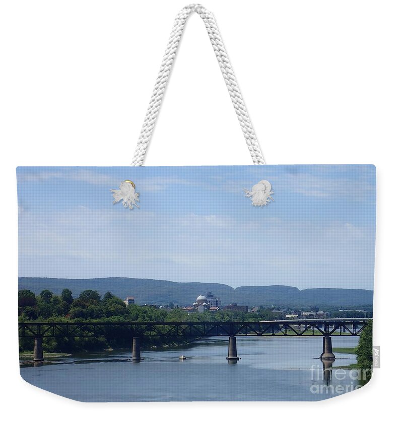 Nepa Weekender Tote Bag featuring the photograph City Bridges by Christina Verdgeline