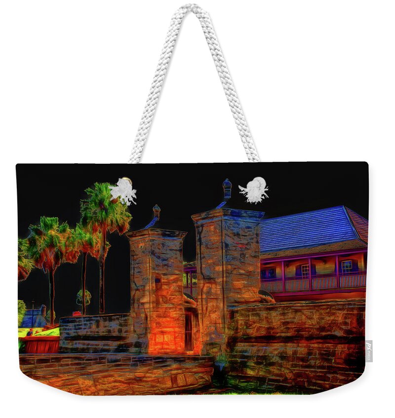 City Gates Weekender Tote Bag featuring the photograph City Gates Historic Saint Augustine Florida by Gina O'Brien