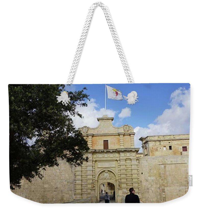  Weekender Tote Bag featuring the photograph City Gates To Mdina, Malta by Travelin Knight