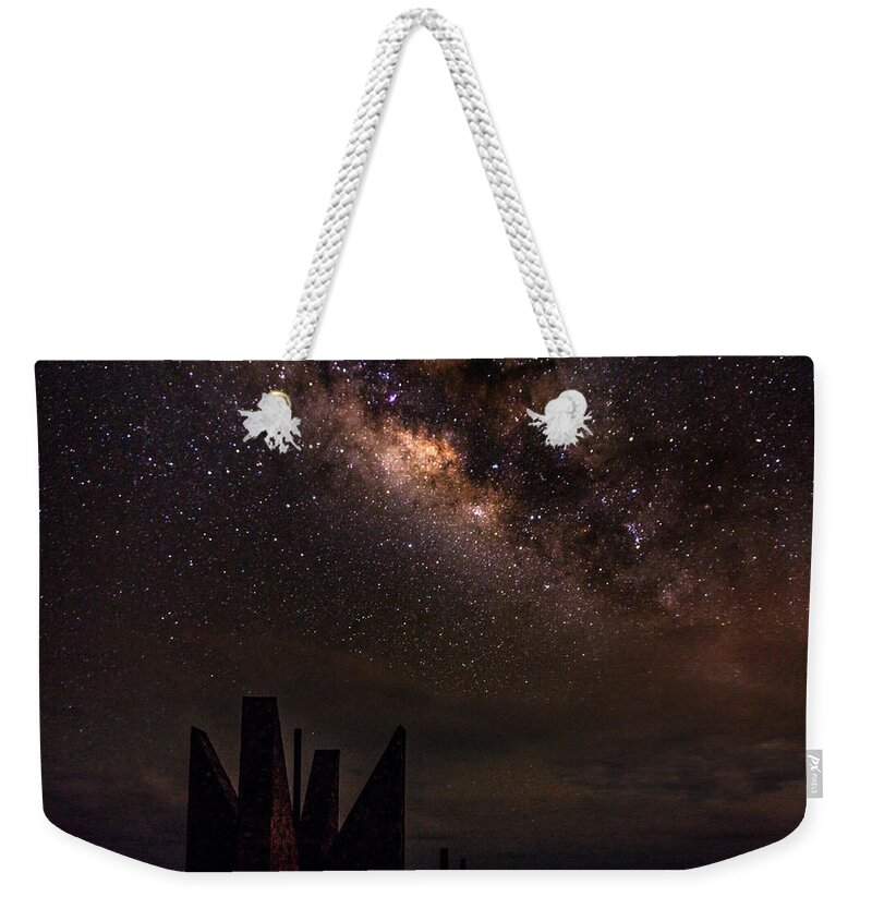 Milky Weekender Tote Bag featuring the photograph City of God by Amanda Jones