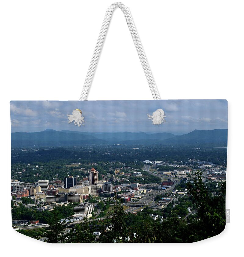 Roanoke Weekender Tote Bag featuring the photograph City of Roanoke by Karen Harrison Brown