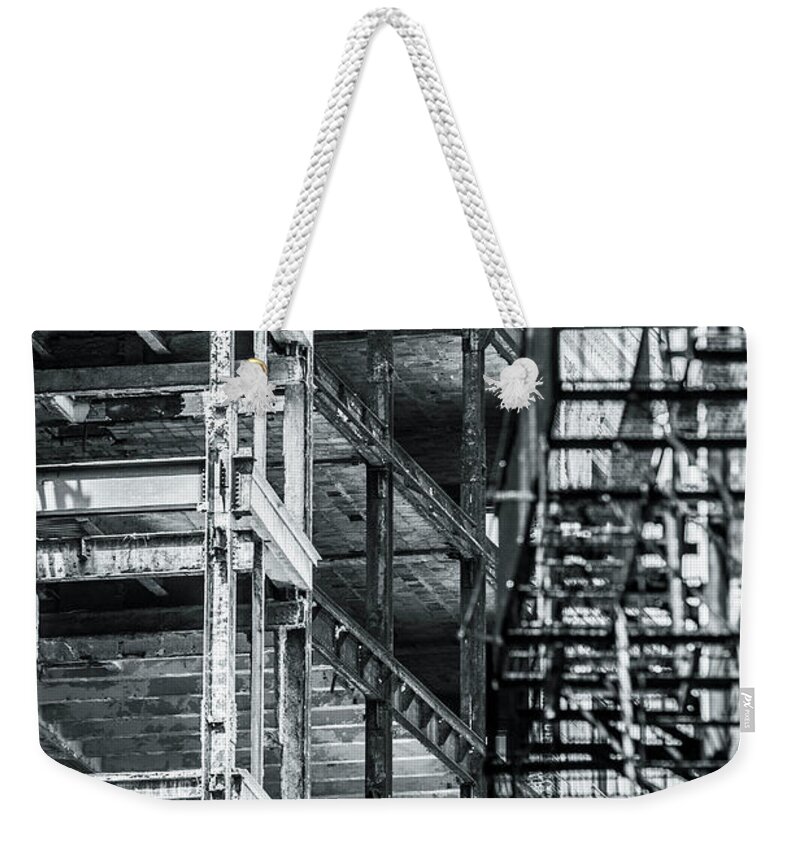 City Weekender Tote Bag featuring the photograph City ruins 2 by Jason Hughes
