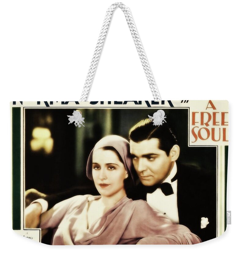 A Free Weekender Tote Bag featuring the photograph Clark Gable movie idol in A FREE SOUL by Vintage Collectables