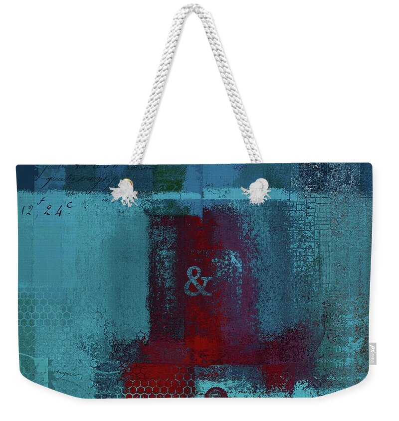 Blue Weekender Tote Bag featuring the digital art Classico - s03b by Variance Collections