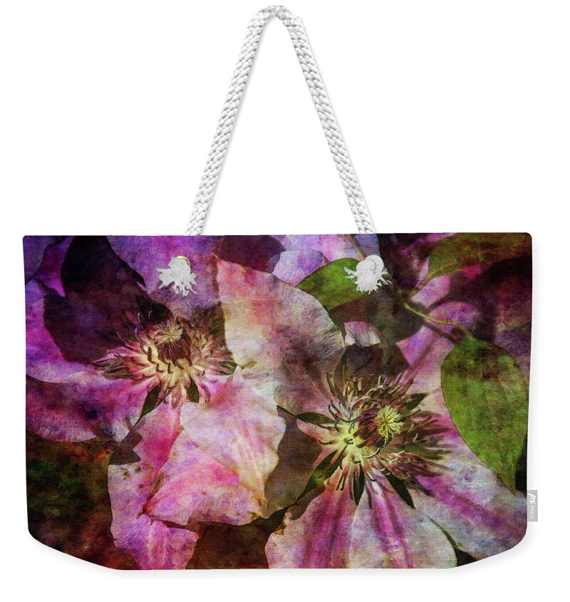Impressionist Weekender Tote Bag featuring the photograph Clematis 9569 IDP_2 by Steven Ward