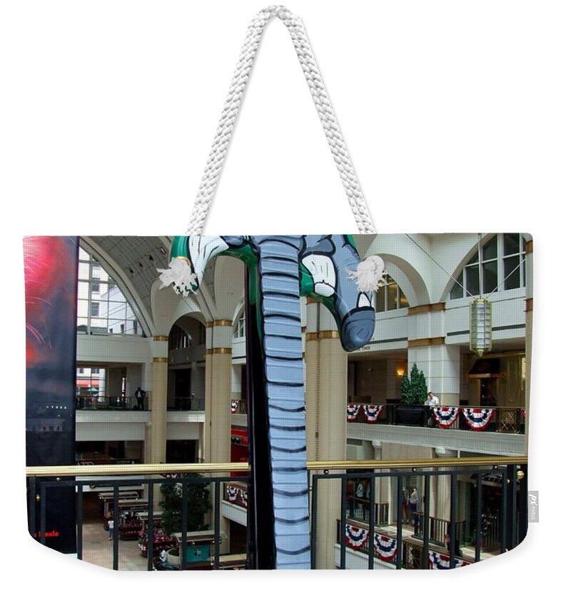 Cleveland Tower City Guitar I Weekender Tote Bag featuring the photograph Cleveland Tower City Guitar I by Michiale Schneider