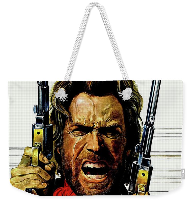 Clint Eastwood As Josey Wales Weekender Tote Bag featuring the mixed media Clint Eastwood As Josey Wales by David Dehner