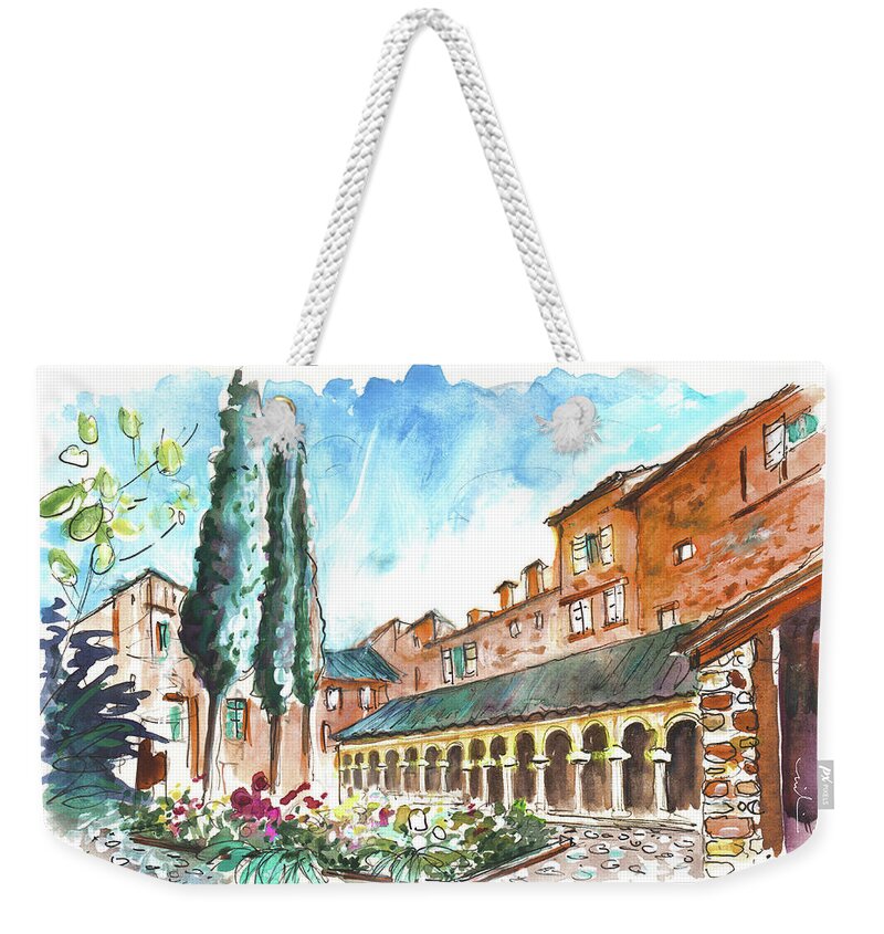 Travel Weekender Tote Bag featuring the painting Cloitre Saint Salvy In Albi by Miki De Goodaboom