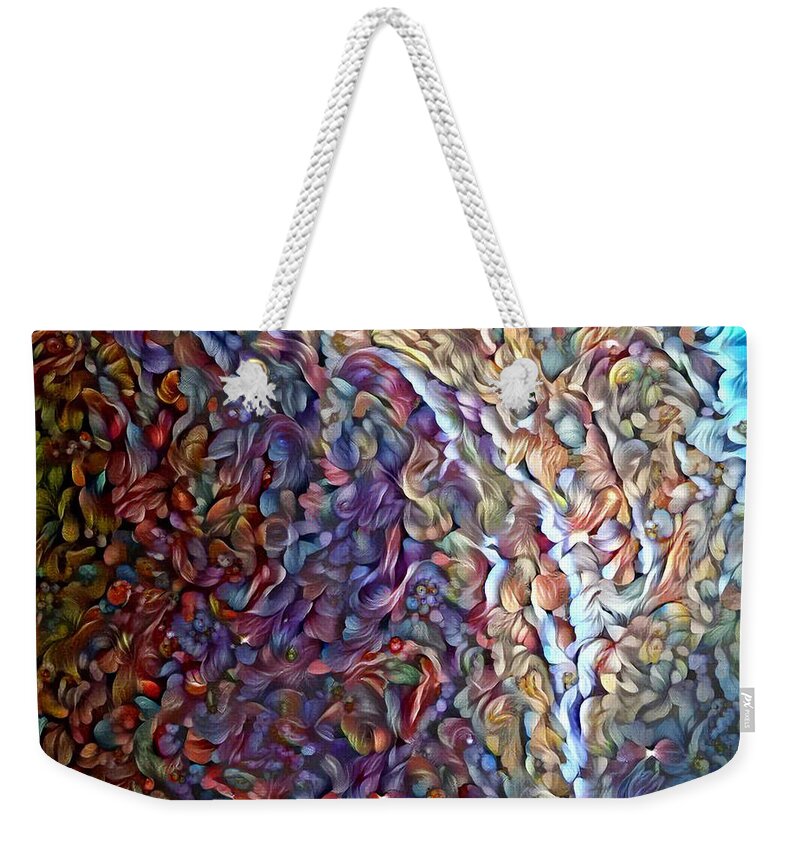 Abstract Weekender Tote Bag featuring the digital art Close to the Ocean by Richard Laeton