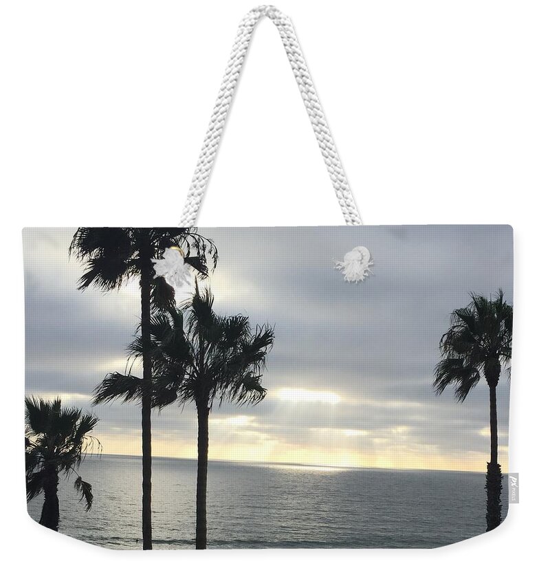 Landscape Weekender Tote Bag featuring the photograph Cloud beam by Lauren Serene
