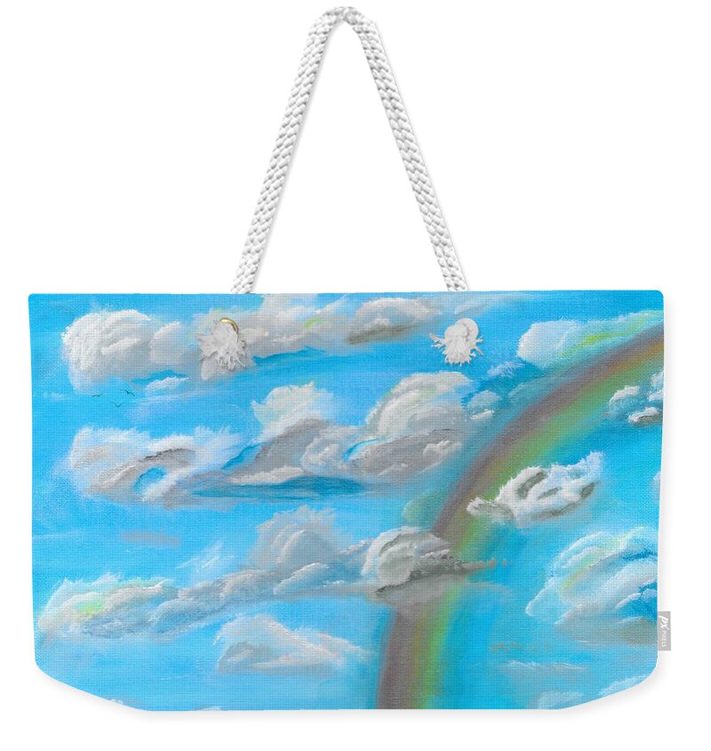 Clouds Weekender Tote Bag featuring the painting Cloud Busting by David Bigelow