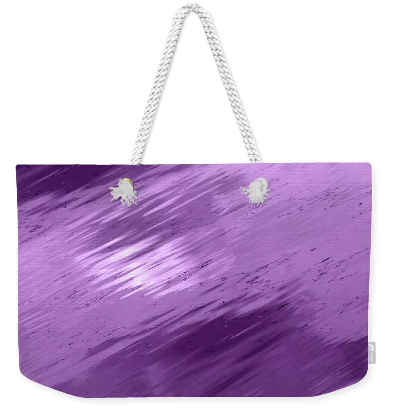 Purple Abstract Weekender Tote Bag featuring the photograph Clouds In the Water - Purple Plum Abstract by Gill Billington
