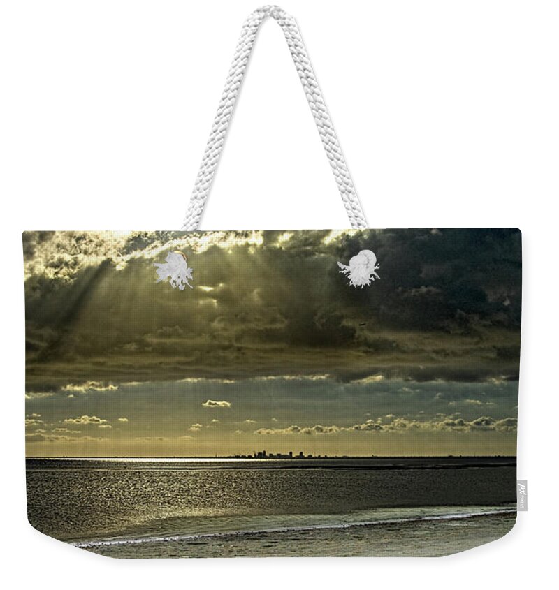 Beach Weekender Tote Bag featuring the photograph Clouds Over The Bay by Christopher Holmes
