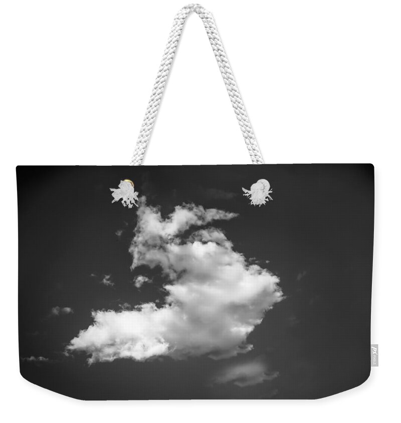 Clouds Weekender Tote Bag featuring the photograph Clouds Stratocumulus Blue Sky Painted BW 9 by Rich Franco