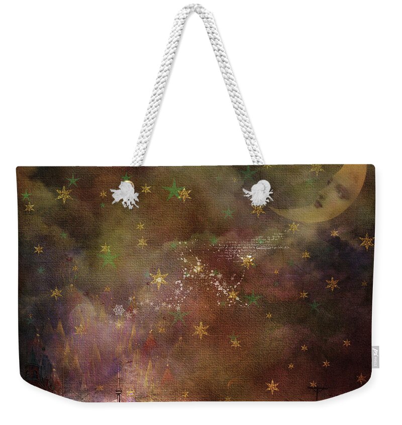 Toronto Weekender Tote Bag featuring the digital art Cloudy Night by Nicky Jameson
