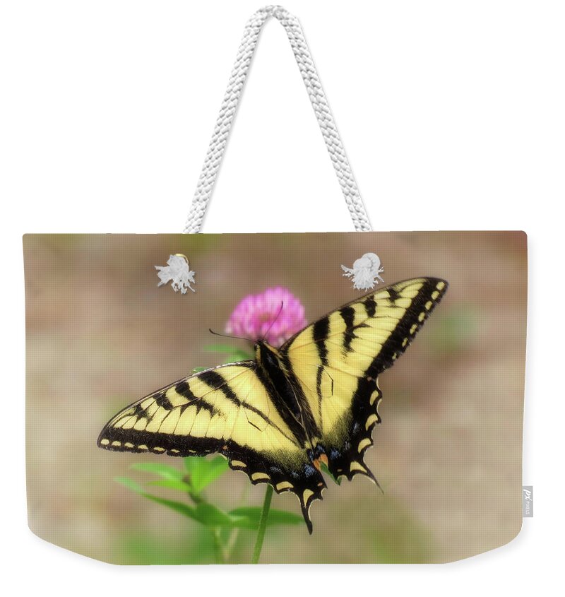 Swallowtail Butterfly Weekender Tote Bag featuring the photograph Clover and Swallowtail - Butterfly by MTBobbins Photography