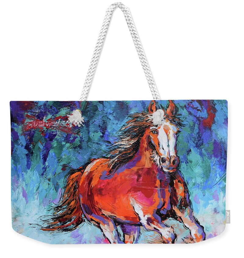  Weekender Tote Bag featuring the painting Clydesdale by Jyotika Shroff