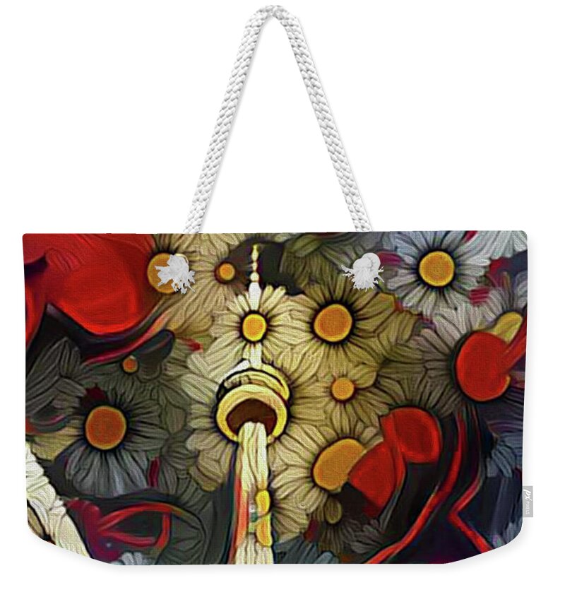 Daisies Weekender Tote Bag featuring the photograph CN Tower Pushing Up Daisies by Nina Silver