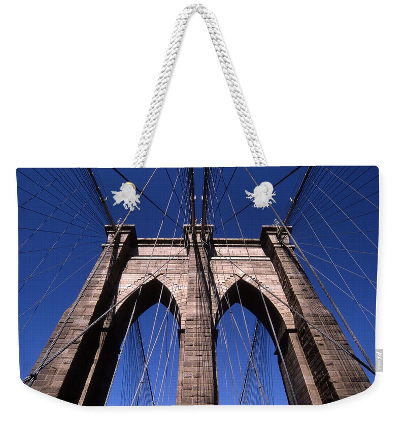 Landscape Brooklyn Bridge New York City Weekender Tote Bag featuring the photograph Cnrg0409 by Henry Butz