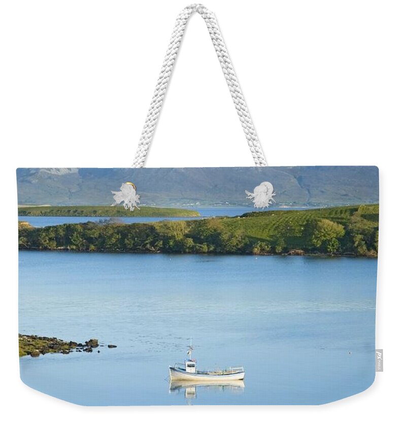Day Weekender Tote Bag featuring the photograph Co Mayo, Ireland Fishing Boat In Clew by Gareth McCormack