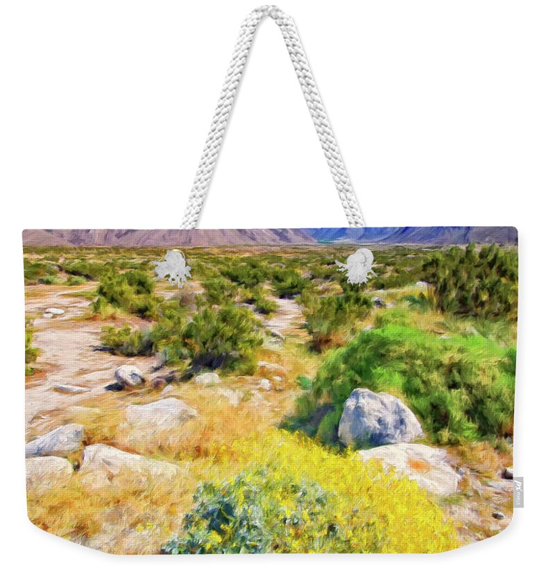 Coachella Spring Weekender Tote Bag featuring the painting Coachella Spring by Dominic Piperata