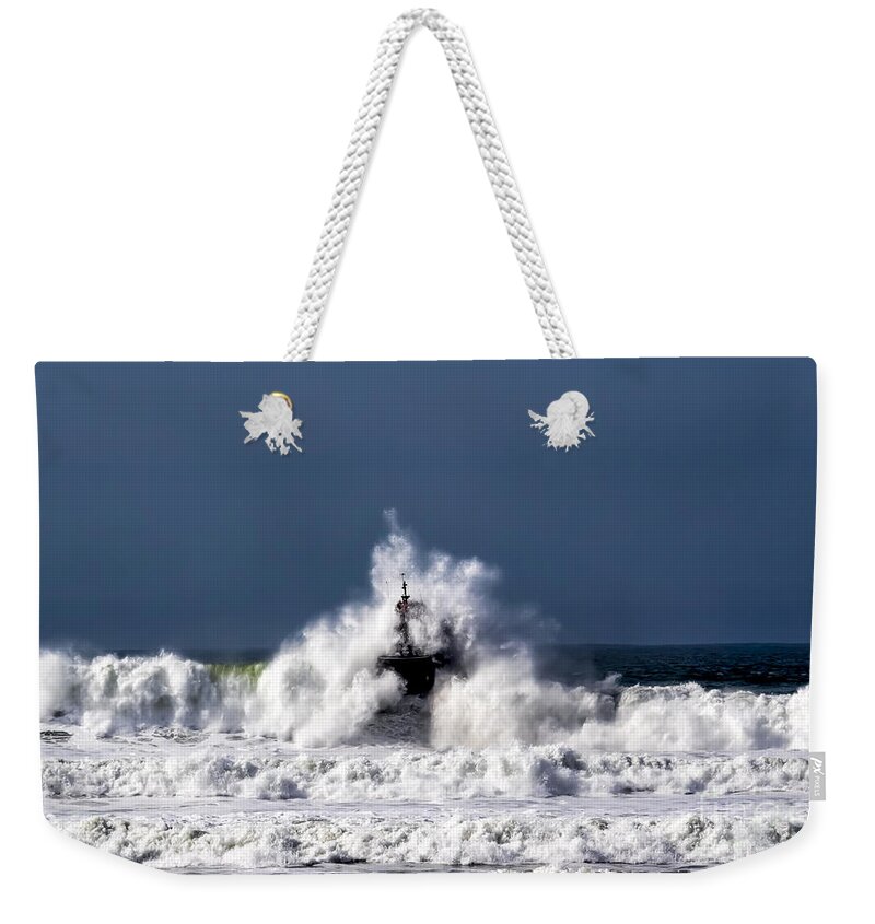 Coast Guard Surf Boat 2 Weekender Tote Bag featuring the photograph Coast Guard Surf Boat 2 by Mitch Shindelbower