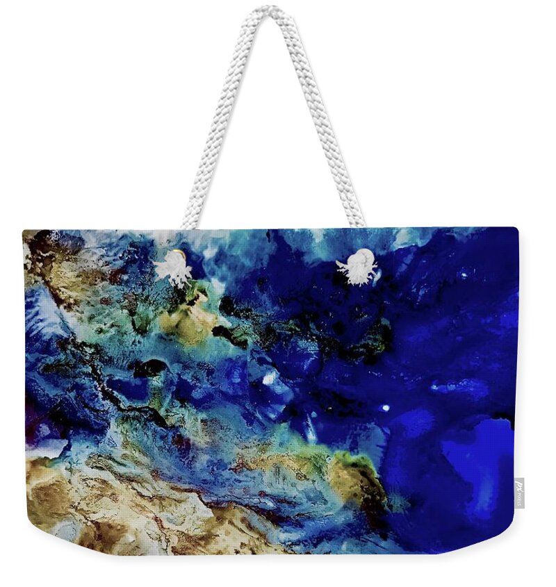 Alcohol Ink Weekender Tote Bag featuring the painting Coasting by Tommy McDonell