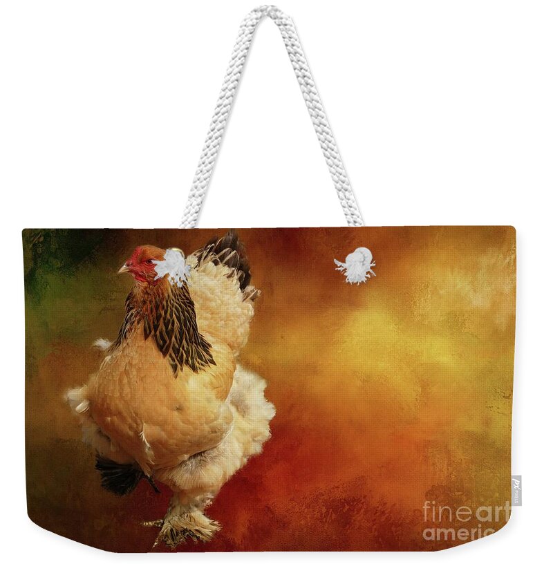Cochin Chicken Weekender Tote Bag featuring the photograph Cochin Chicken by Eva Lechner