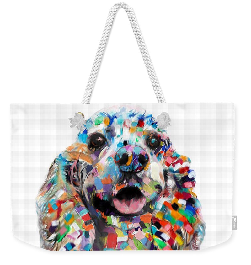Dogs Weekender Tote Bag featuring the painting Cocker Spaniel by Portraits By NC