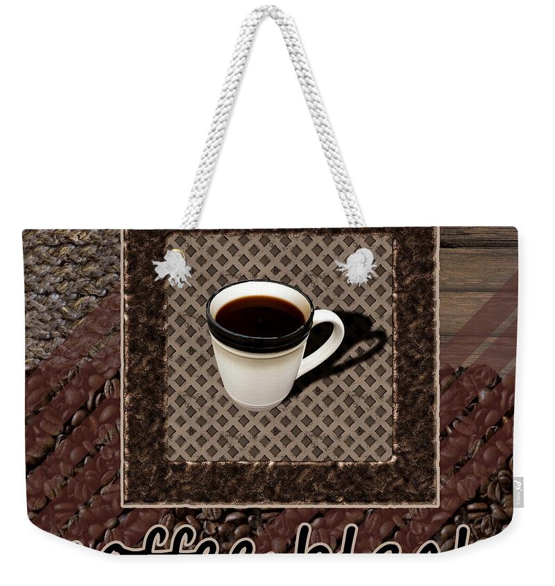 Coffee Weekender Tote Bag featuring the photograph Coffee Black - Coffee Art by Anastasiya Malakhova