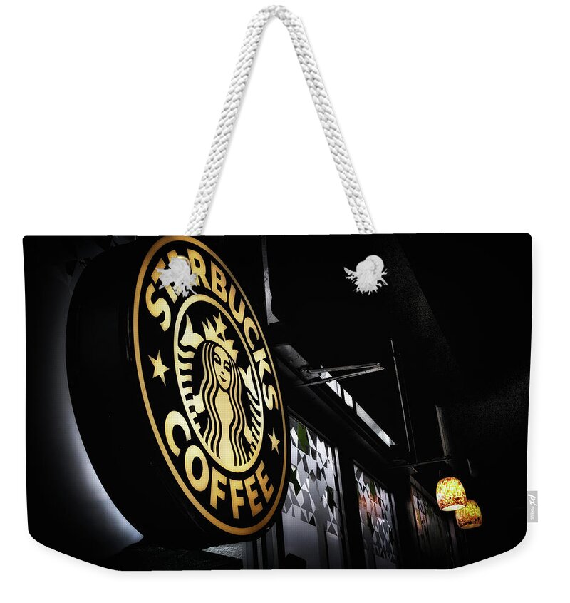 Starbucks Weekender Tote Bag featuring the photograph Coffee Break by Spencer McDonald