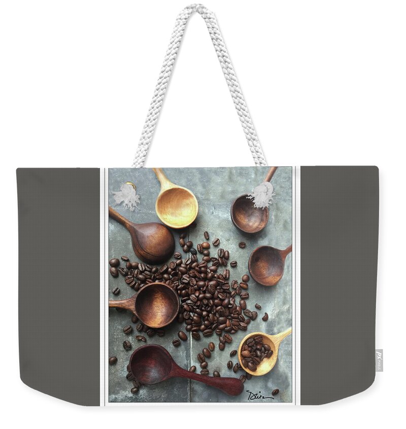 Coffee Weekender Tote Bag featuring the photograph Coffee Spoons by Peggy Dietz