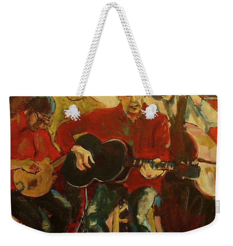 Painting Weekender Tote Bag featuring the painting Coffeehouse Combo by Todd Peterson