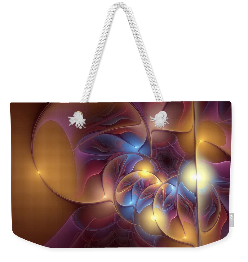 Abstract Weekender Tote Bag featuring the digital art Coherence of Desire by Casey Kotas