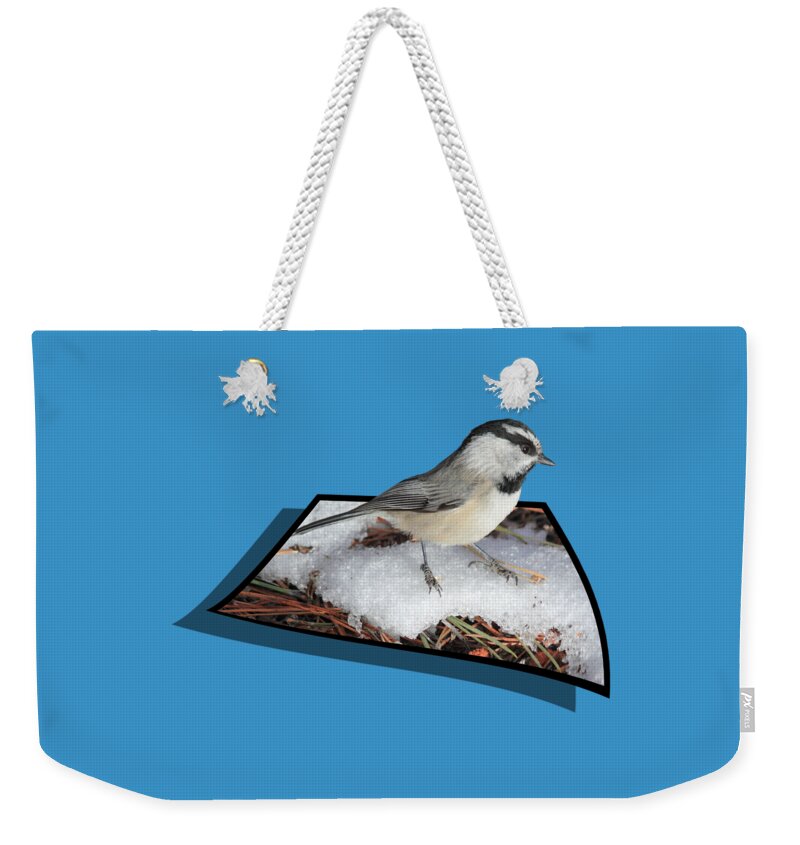 Chickadee Weekender Tote Bag featuring the photograph Cold Feet by Shane Bechler