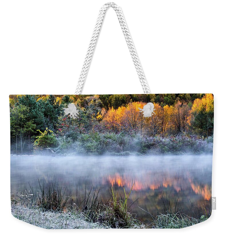 Sunrise Weekender Tote Bag featuring the photograph Cold Fire Sunrise Landscape by Christina Rollo