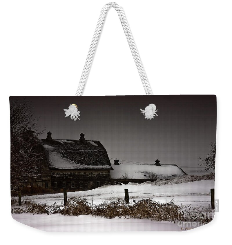 Barns Weekender Tote Bag featuring the photograph Cold Winter Night by Ed Peterson