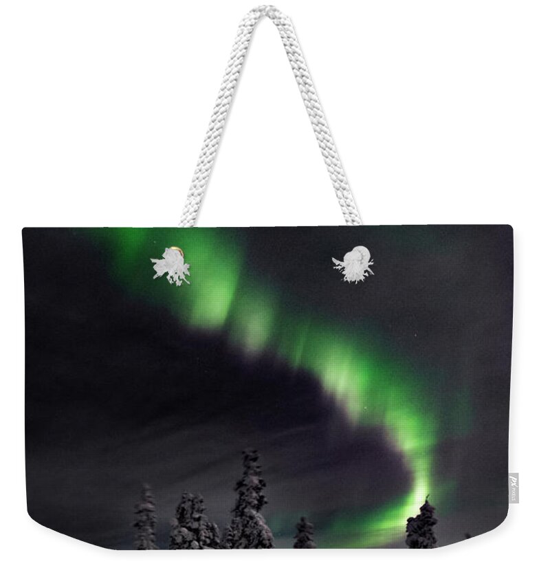 Aurora Weekender Tote Bag featuring the photograph Cold Winter's Night by Erika Fawcett