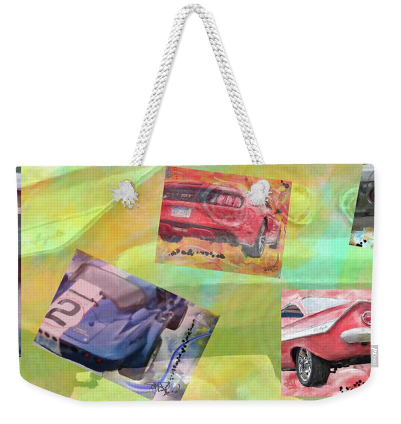 Collage Weekender Tote Bag featuring the digital art Collage of St Johns 2016 Car Show Paintings by Donald Pavlica