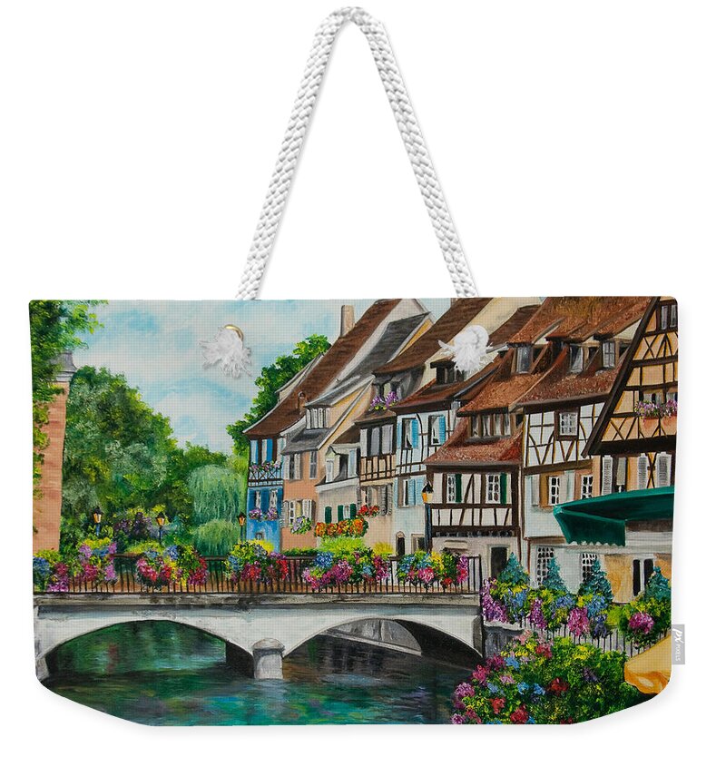 Colmar Weekender Tote Bag featuring the painting Colmar In Full Bloom by Charlotte Blanchard