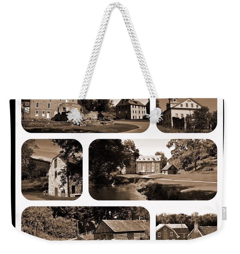 Colonial Industrial Quarter Weekender Tote Bag featuring the photograph Colonial Industrial Quarter - Sepia by Jacqueline M Lewis