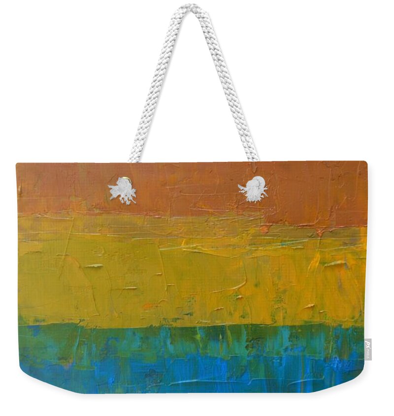 Abstract Weekender Tote Bag featuring the painting Color Collage Three by Michelle Calkins