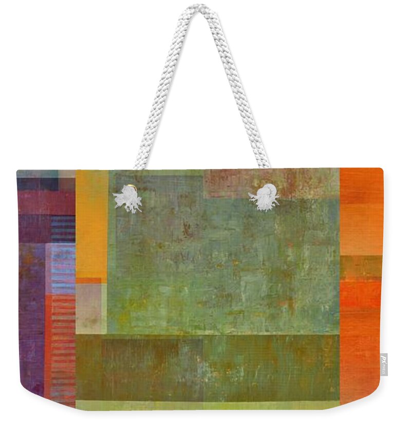 Monochromatic Weekender Tote Bag featuring the painting Color Flow 2.0 by Michelle Calkins