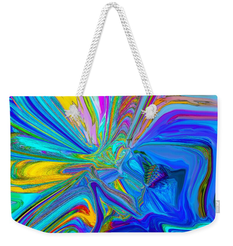 Original Modern Art Abstract Contemporary Vivid Colors Weekender Tote Bag featuring the digital art Color Flow by Phillip Mossbarger