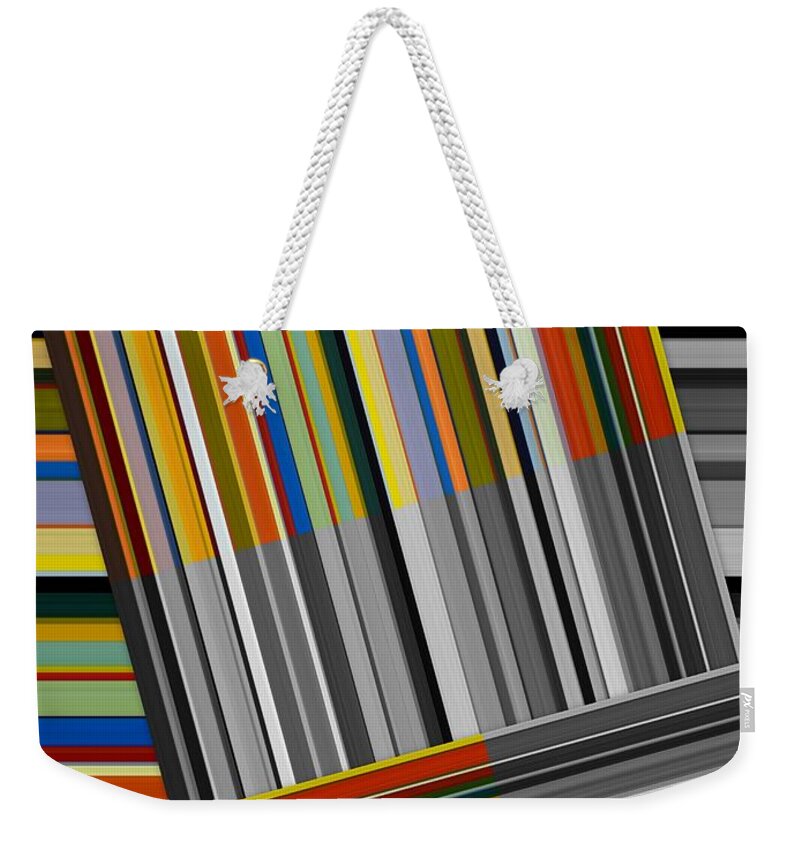 Textured Weekender Tote Bag featuring the digital art Color in Black and White by Michelle Calkins