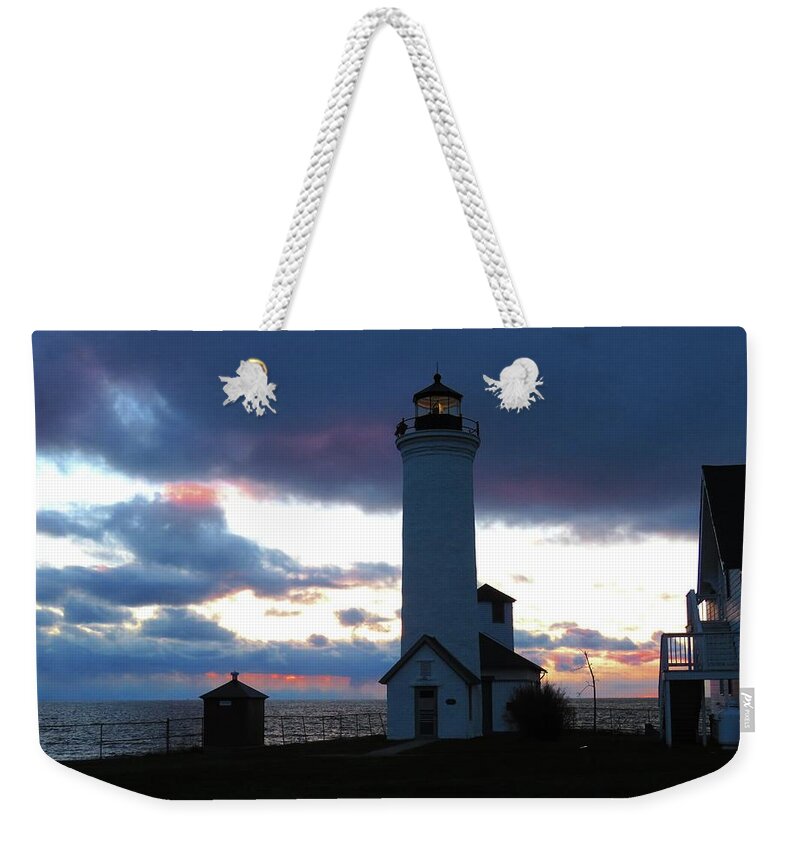 Color Of December Weekender Tote Bag featuring the photograph Color of December, Tibbetts Point Lighthouse by Dennis McCarthy