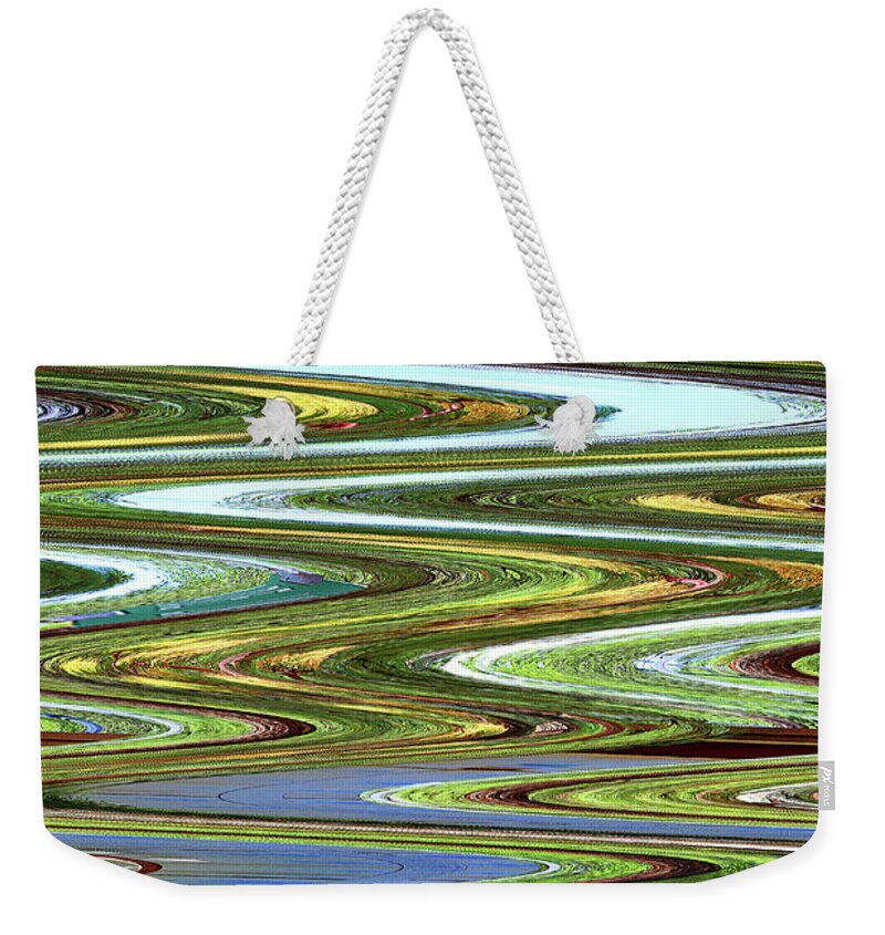 Color River Abstract Weekender Tote Bag featuring the digital art Color River Abstract by Tom Janca