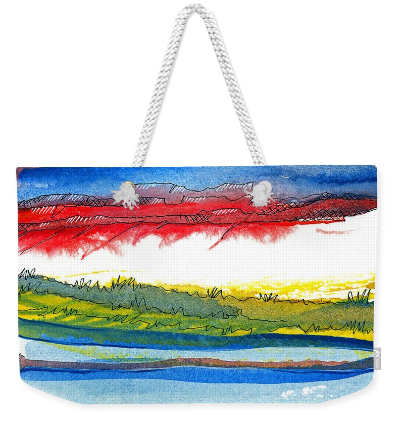 River Weekender Tote Bag featuring the mixed media Colorado River I by Tonya Doughty