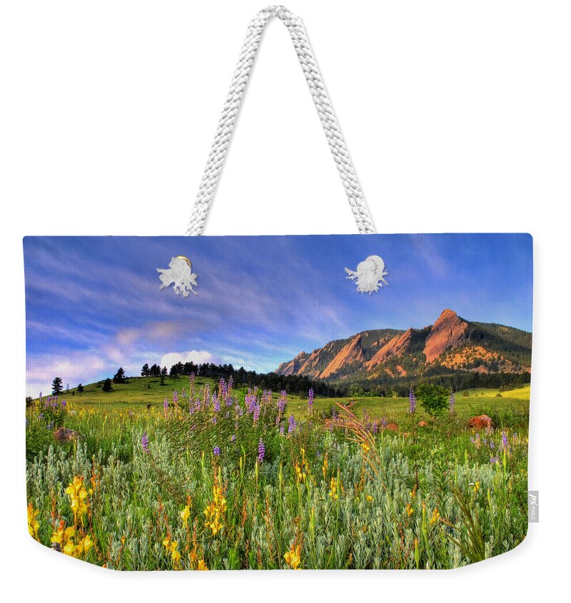 Colorado Weekender Tote Bag featuring the photograph Colorado Wildflowers by Scott Mahon