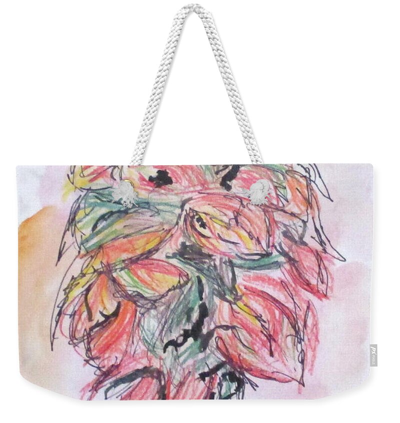 Pencil Weekender Tote Bag featuring the drawing Colored Pencil Flowers by Clyde J Kell